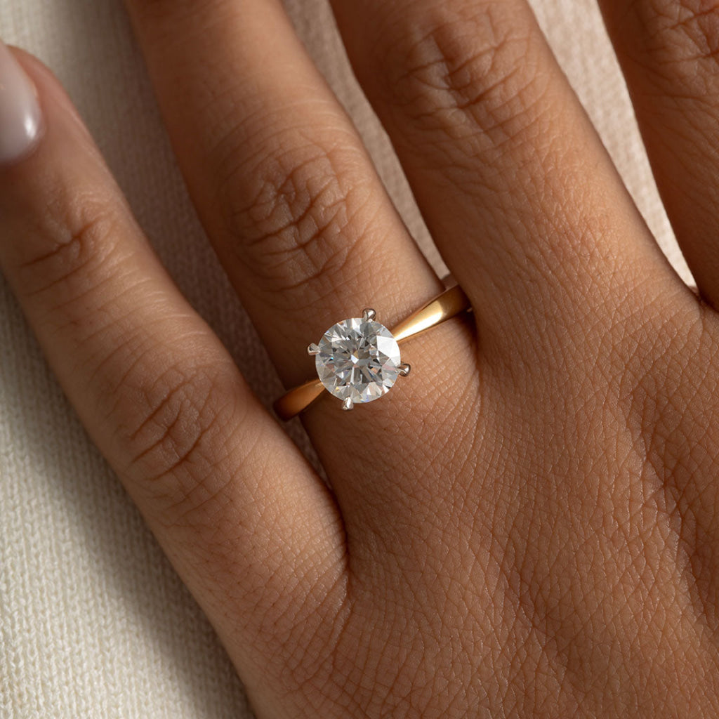 AURIC 1.50ct | Round Solitaire Lab Grown Diamond Engagement Ring in 18ct Gold