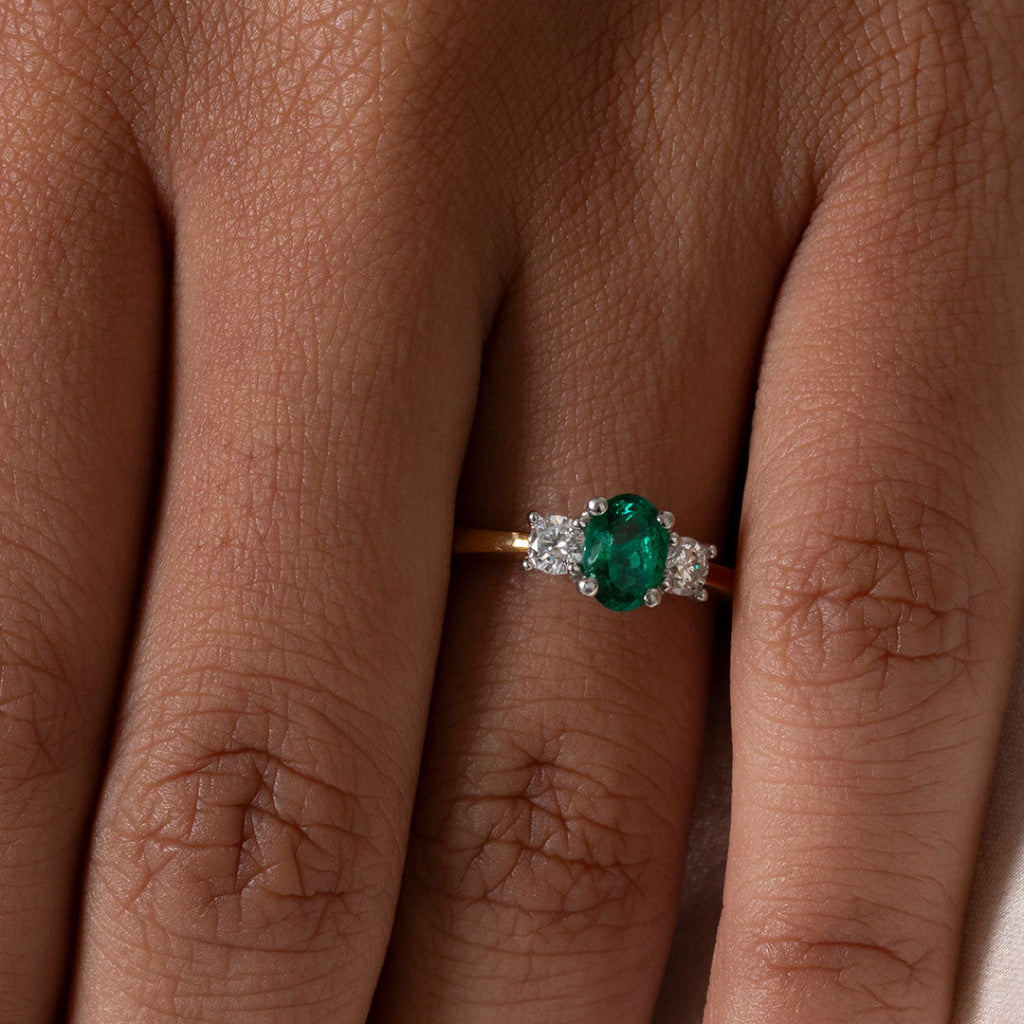 AVA | Emerald & Diamond Ring - Rings