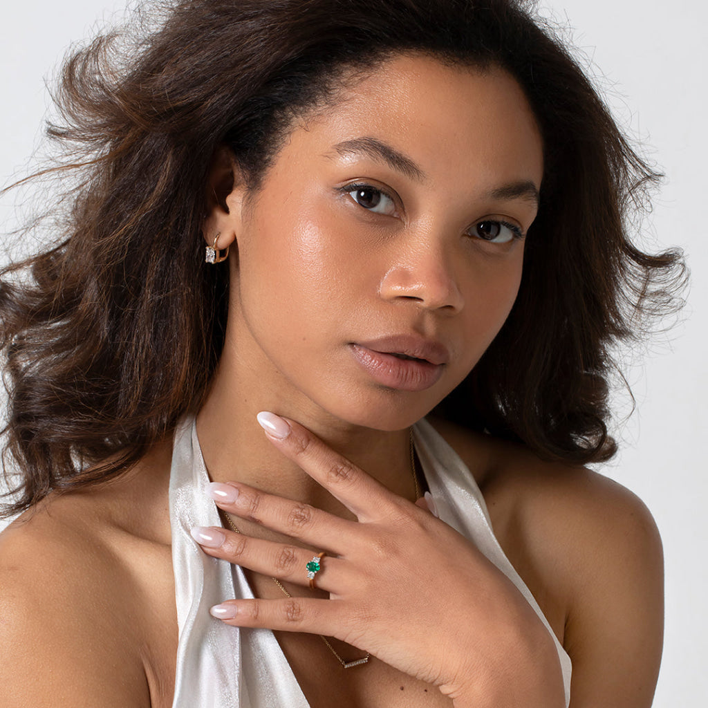 AVA | Emerald & Diamond Ring - Rings