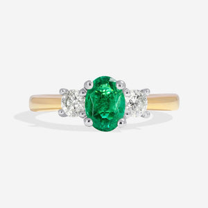 AVA |  Emerald & Diamond Ring