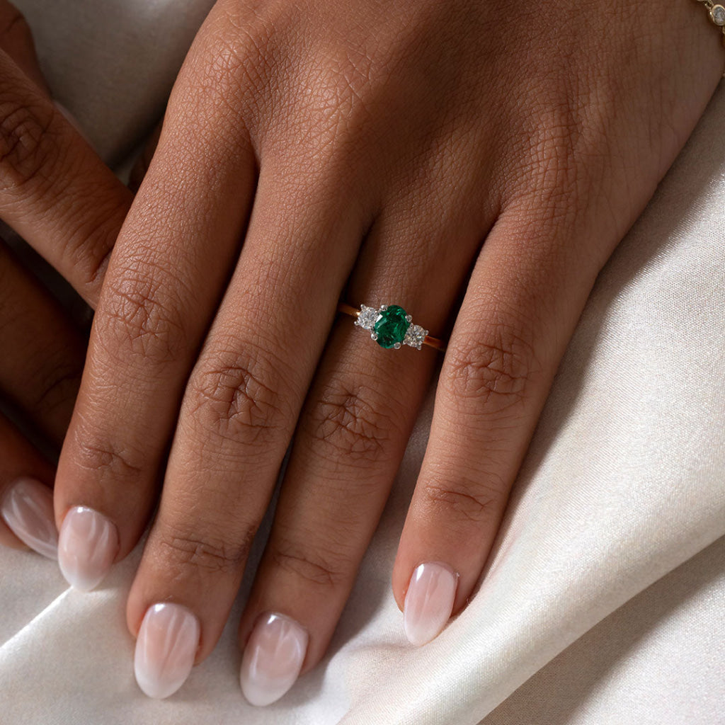 AVA | Emerald & Diamond Ring - Rings