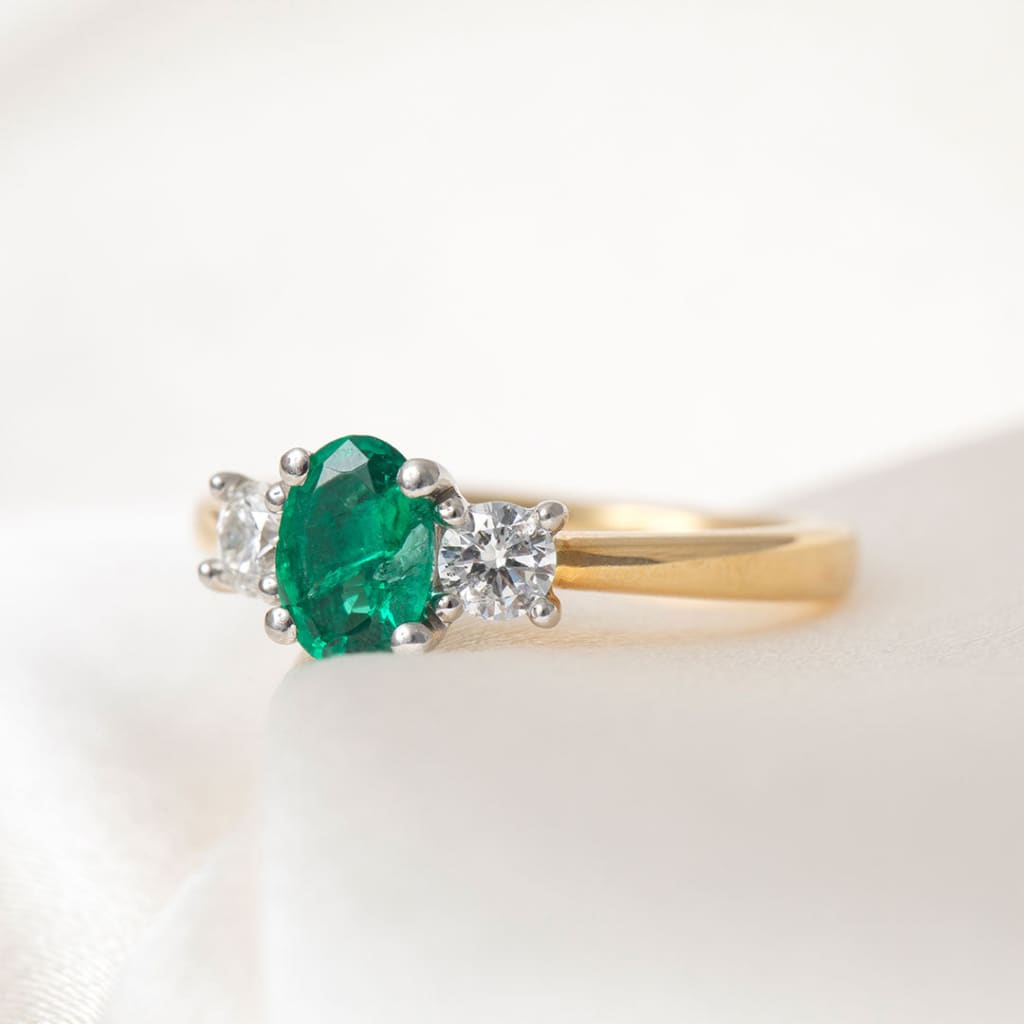 AVA | Emerald & Diamond Ring - Rings