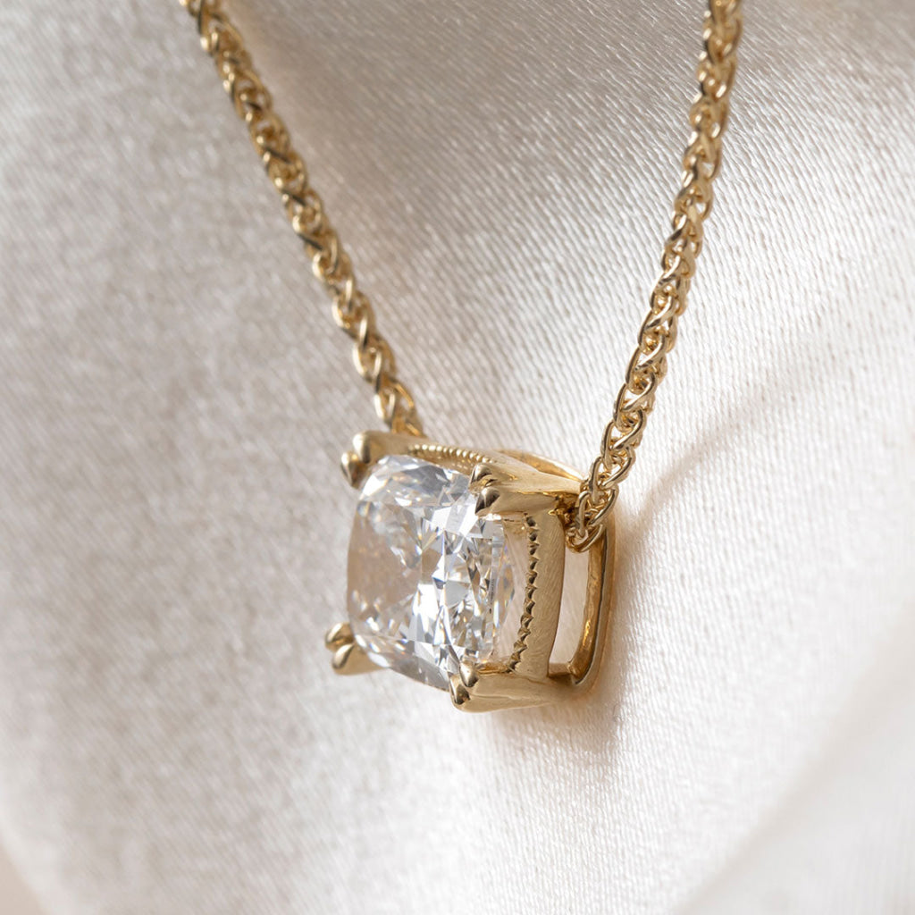 AVELINE - 2ct | Cushion Cut Lab Grown Diamond Necklace