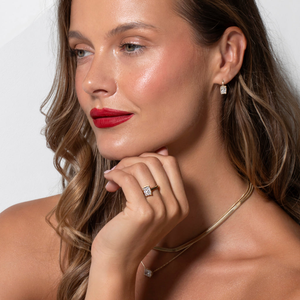 Aveline | Lab Grown Diamond Drop Earrings in 9ct Gold