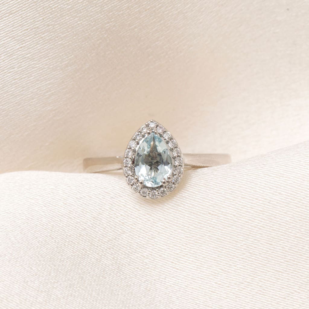 AVEN | Blue Topaz Diamond Ring Set in Platinum - Rings