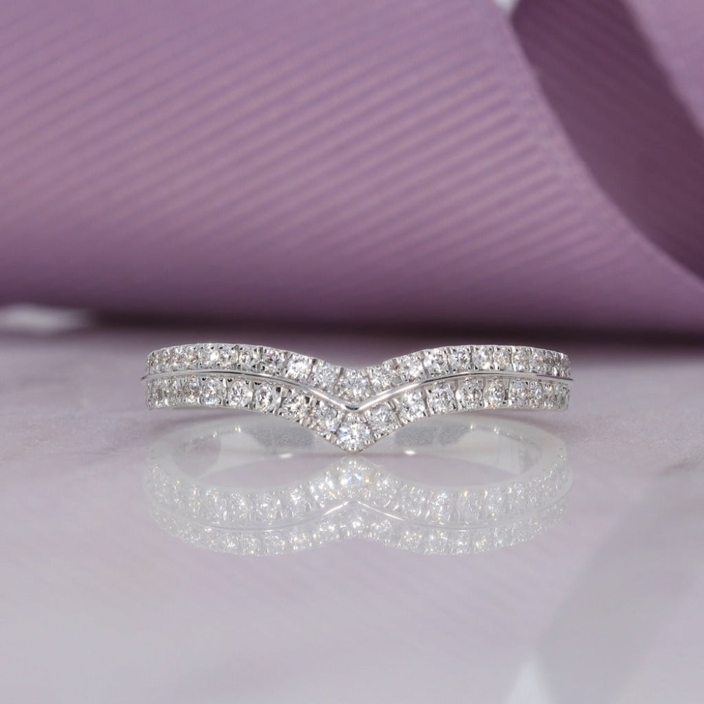 AZALEA | Natural Diamond Wedding Ring in 18ct White Gold