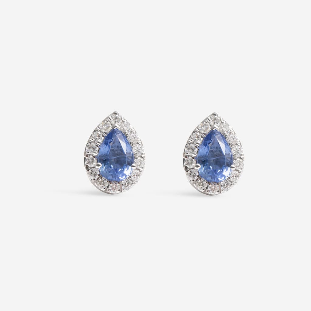 Azul | Sapphire & Diamond Earrings in 18ct White Gold