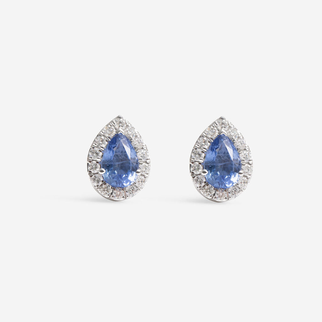 Azul | Sapphire & Diamond Earrings in 18ct White Gold