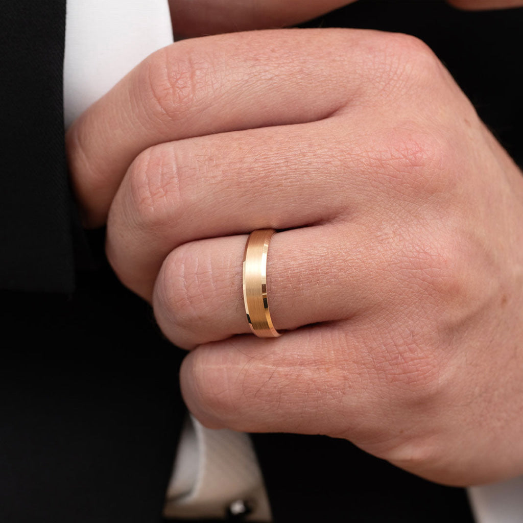 Baker Matte | 9ct Gold 5mm Men’s Wedding Ring - Rings