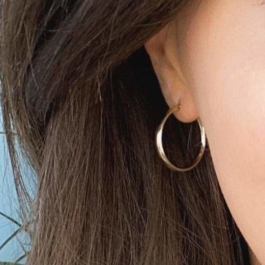 Hinged Plain Hoop Earrings - 20mm | 9ct Gold - Earrings