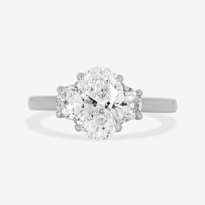 BARONESS 1.90ct | Oval 3-Stone Lab Grown Diamond Engagement Ring in Platinum