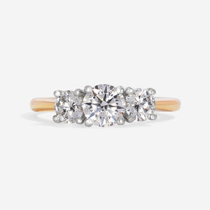 BAYBERRY 1ct | Round 3-Stone Lab Grown Diamond Engagement Ring in 18ct Gold