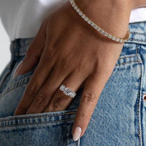 BAYBERRY 3ct | Round 3-Stone Lab Grown Diamond Engagement Ring in 18ct Gold