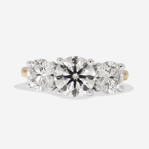 BAYBERRY 3ct | Round 3-Stone Lab Grown Diamond Engagement Ring in 18ct Gold