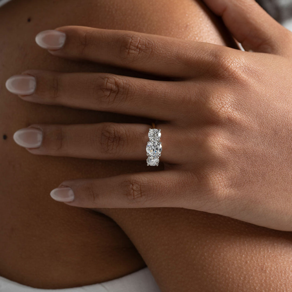 BAYBERRY 3ct | Round 3-Stone Lab Grown Diamond Engagement