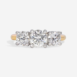 BAYBERRY 1.50ct | Round 3-Stone Lab Grown Diamond Engagement Ring in 18ct Gold