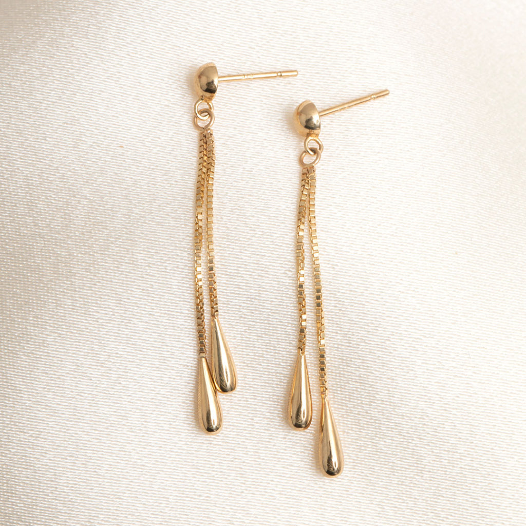 Bead Drop Earrings | 9ct Gold - Earrings