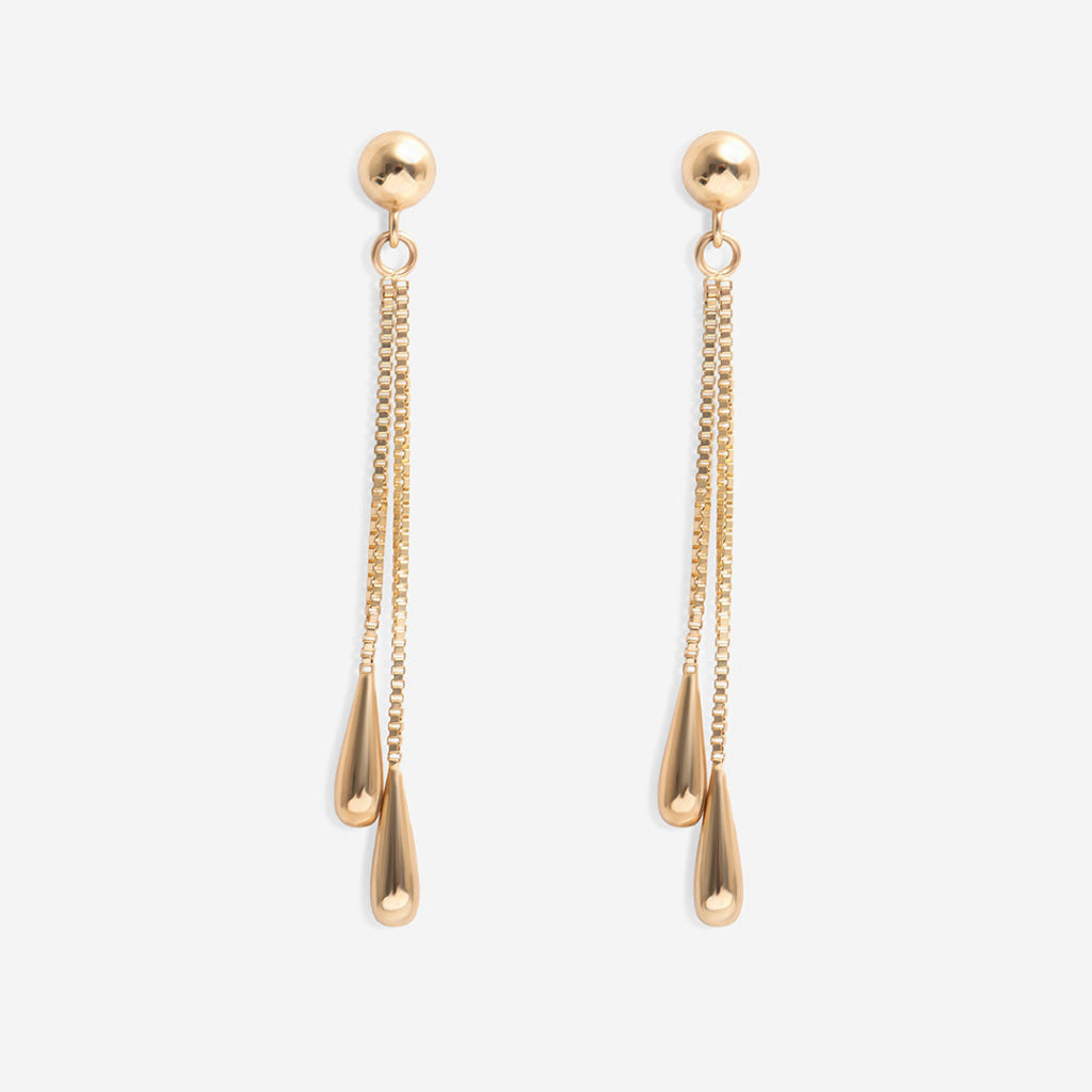 Bead Drop Earrings | 9ct Gold
