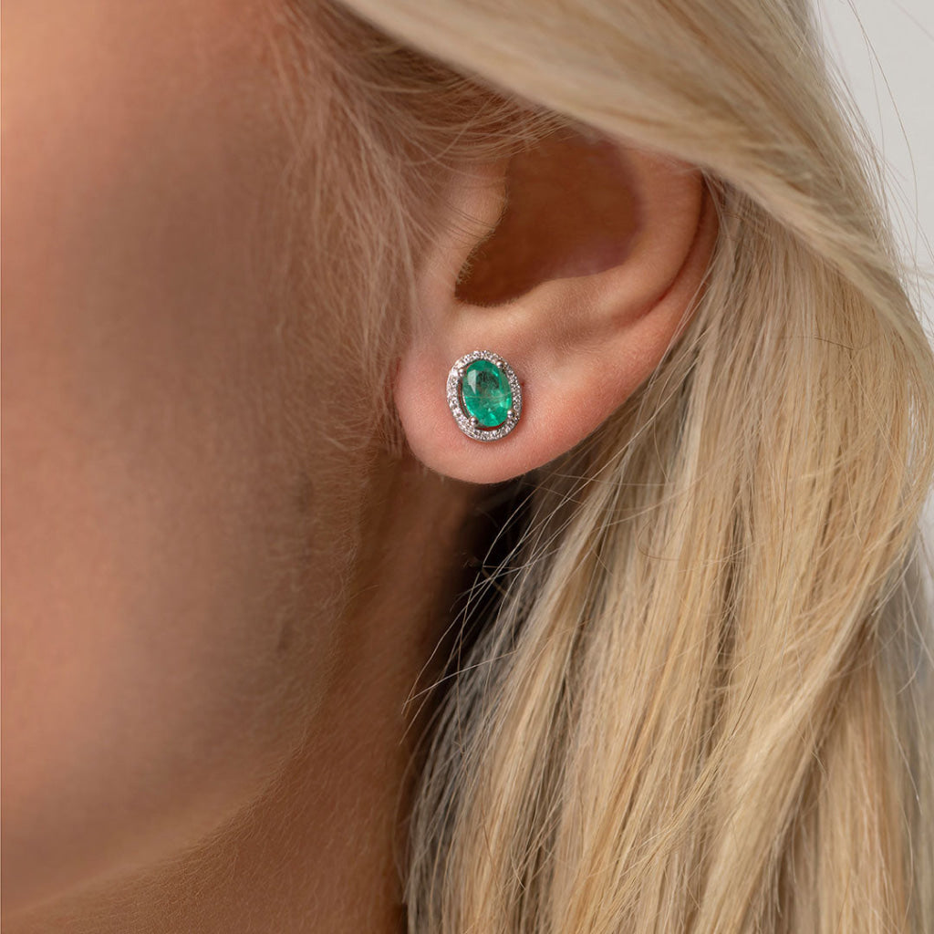 Believe Diamond & Emerald Earrings | 9ct Gold - Earrings