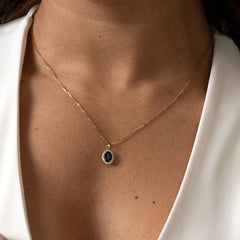 Believe | Sapphire & Diamond Necklace in 9ct Gold - Necklace