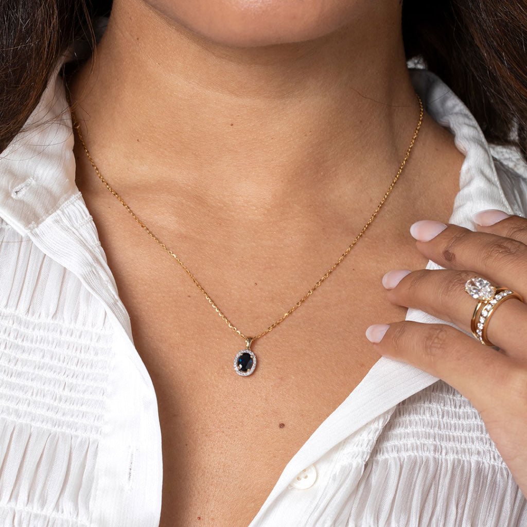 Believe | Sapphire & Diamond Necklace in 9ct Gold - Necklace