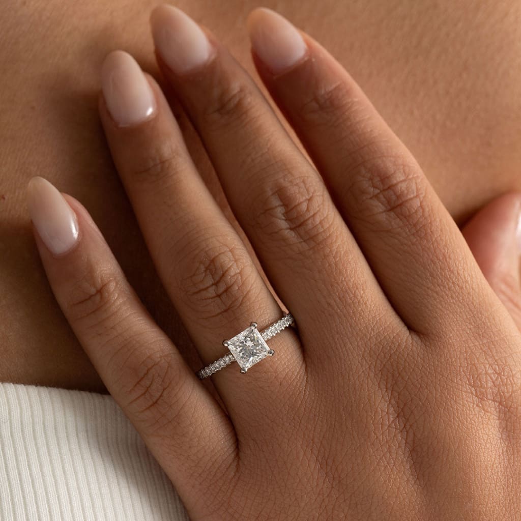 BELLA | Princess Cut Solitaire Lab Diamond Set in Platinum