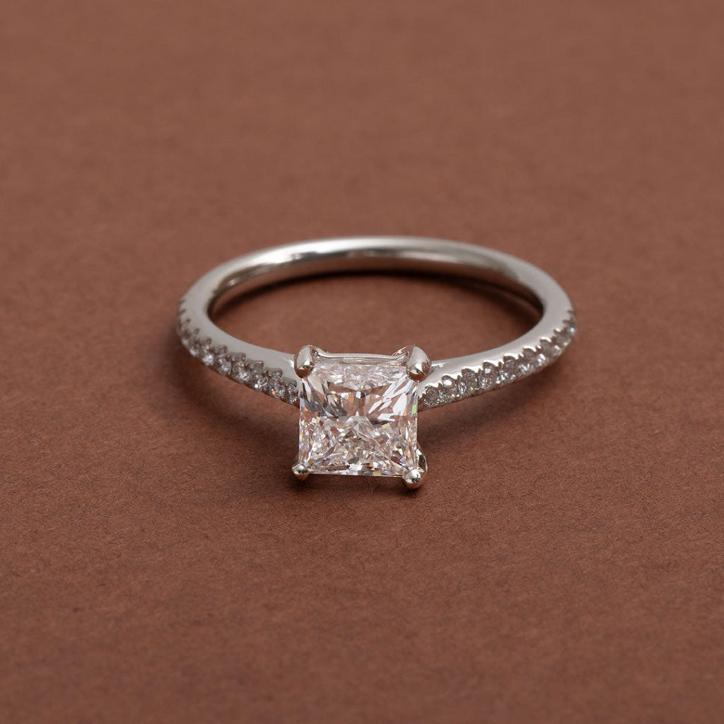 BELLA | Princess Cut Solitaire Lab Diamond Set in Platinum