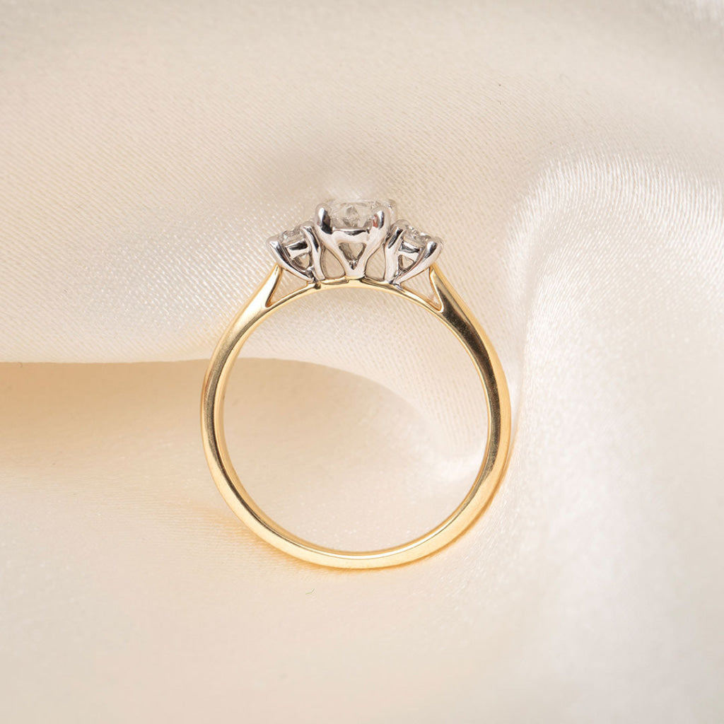 BIJOU | Oval 3-Stone Natural Diamond Engagement Ring
