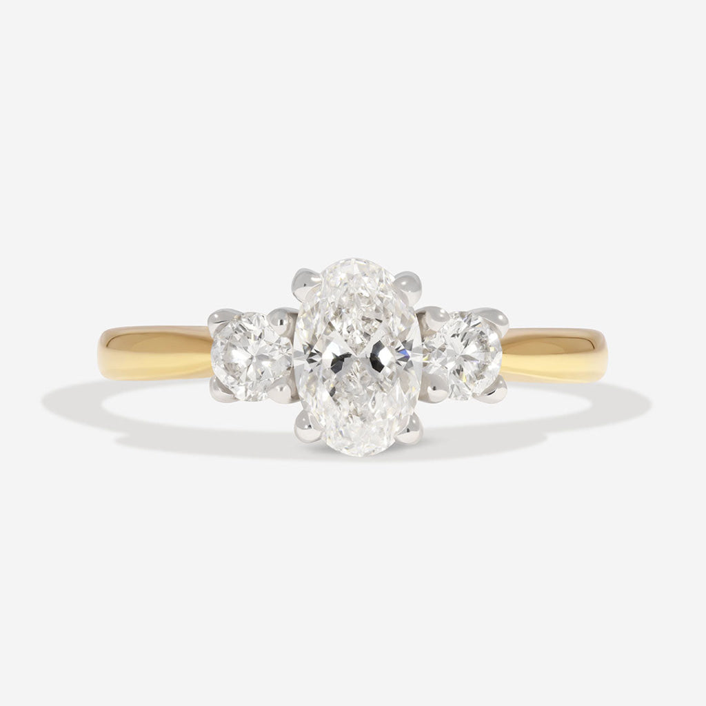 BIJOU | Oval 3-Stone Natural Diamond Engagement Ring