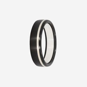 BJORN 6mm | Men's Wedding Ring in Zirconium, Silver & 9ct White Gold