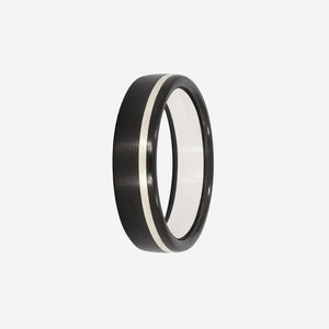 BJORN 6mm | Men's Wedding Ring in Zirconium, Silver & 9ct White Gold