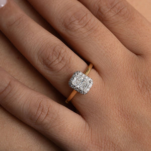 BLAZE 1.20ct | Radiant Halo Lab Grown Diamond Engagement Ring in 18ct Gold