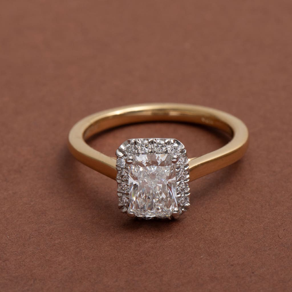 BLAZE | Radiant Cut Halo Lab Diamond Set in 18ct Gold