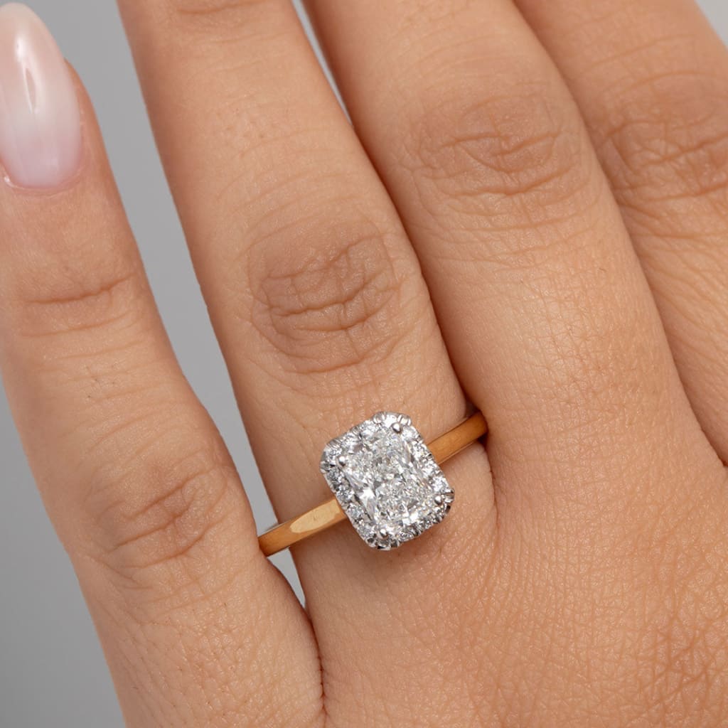 BLAZE | Radiant Cut Halo Lab Diamond Set in 18ct Gold