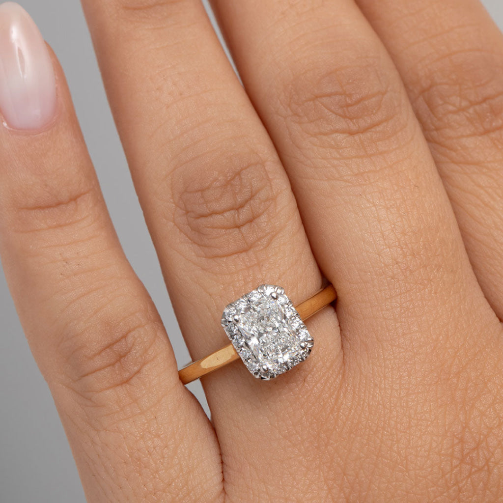 BLAZE | Radiant Cut Halo Lab Diamond Set in 18ct Gold