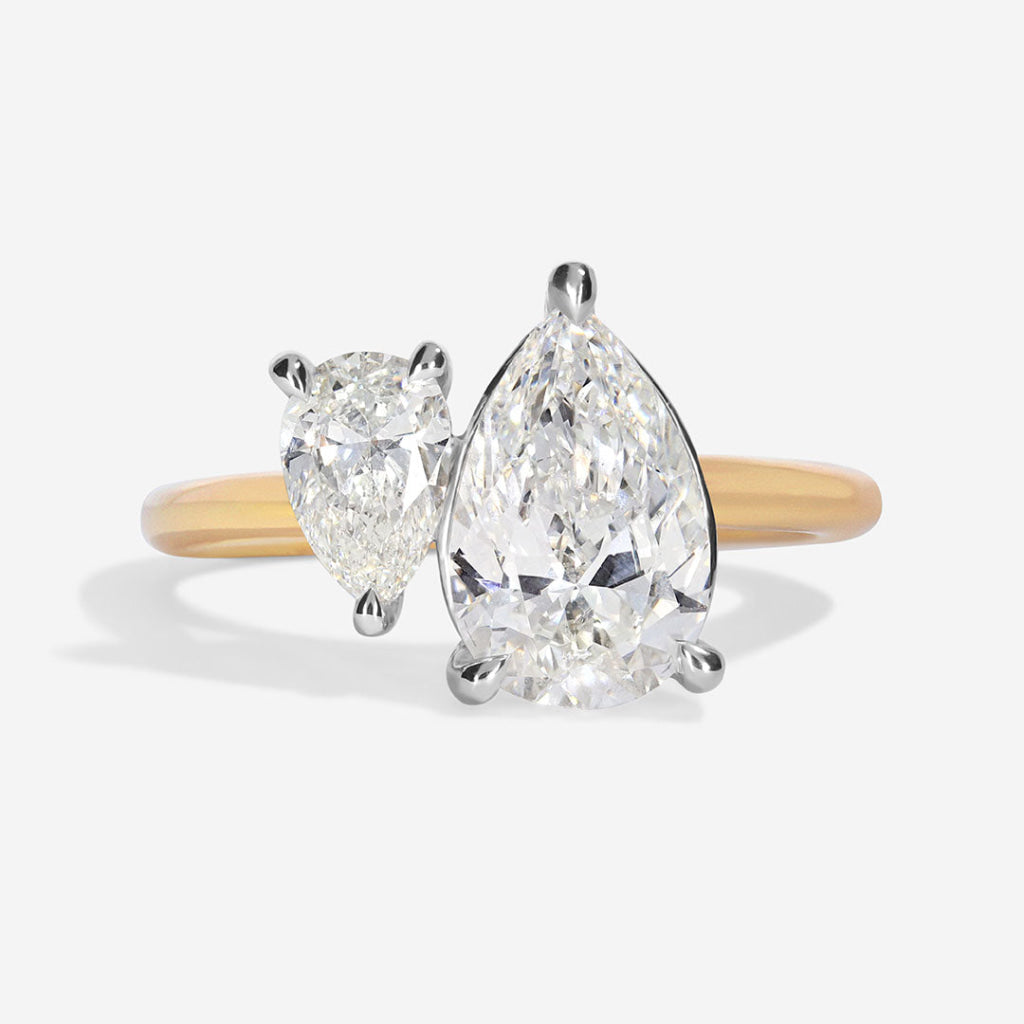 Bloomsbury - 18ct Gold Pear Toi et Moi Engagement Ring