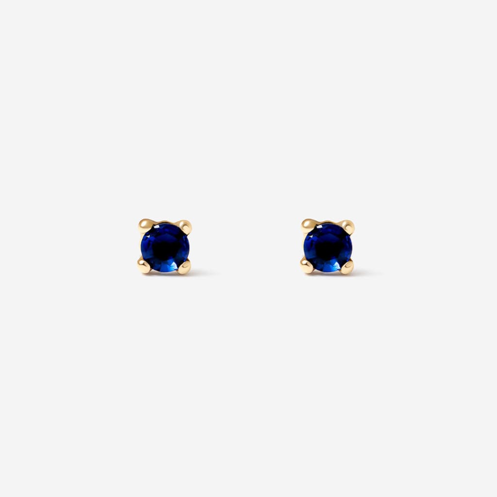 Blue CZ Earrings | 9ct Gold