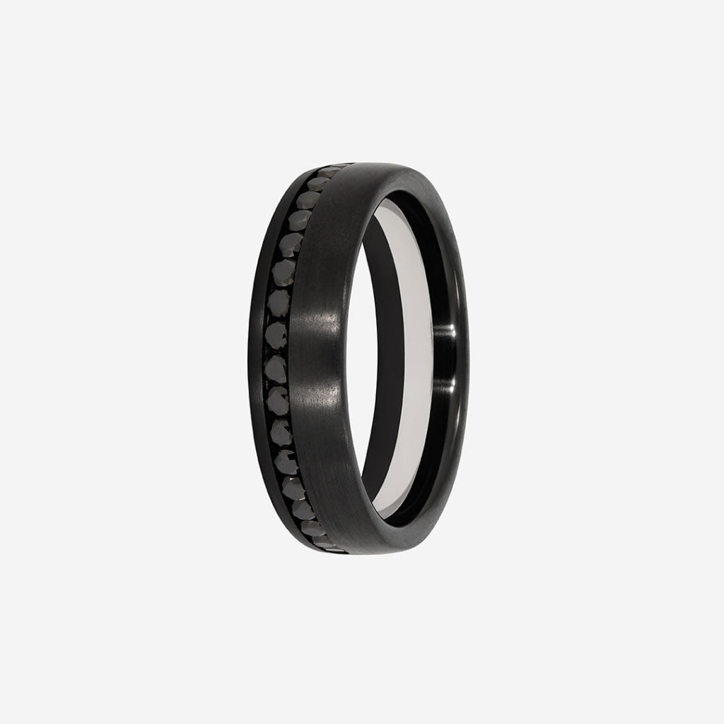 gents black diamond wedding ring