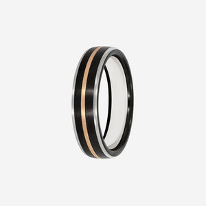 BODIL 6mm | Men's Wedding Ring in Zirconium, Silver & Gold