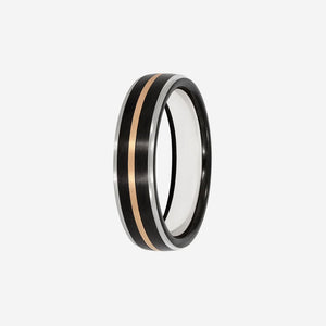BODIL 6mm | Men's Wedding Ring in Zirconium, Silver & Gold