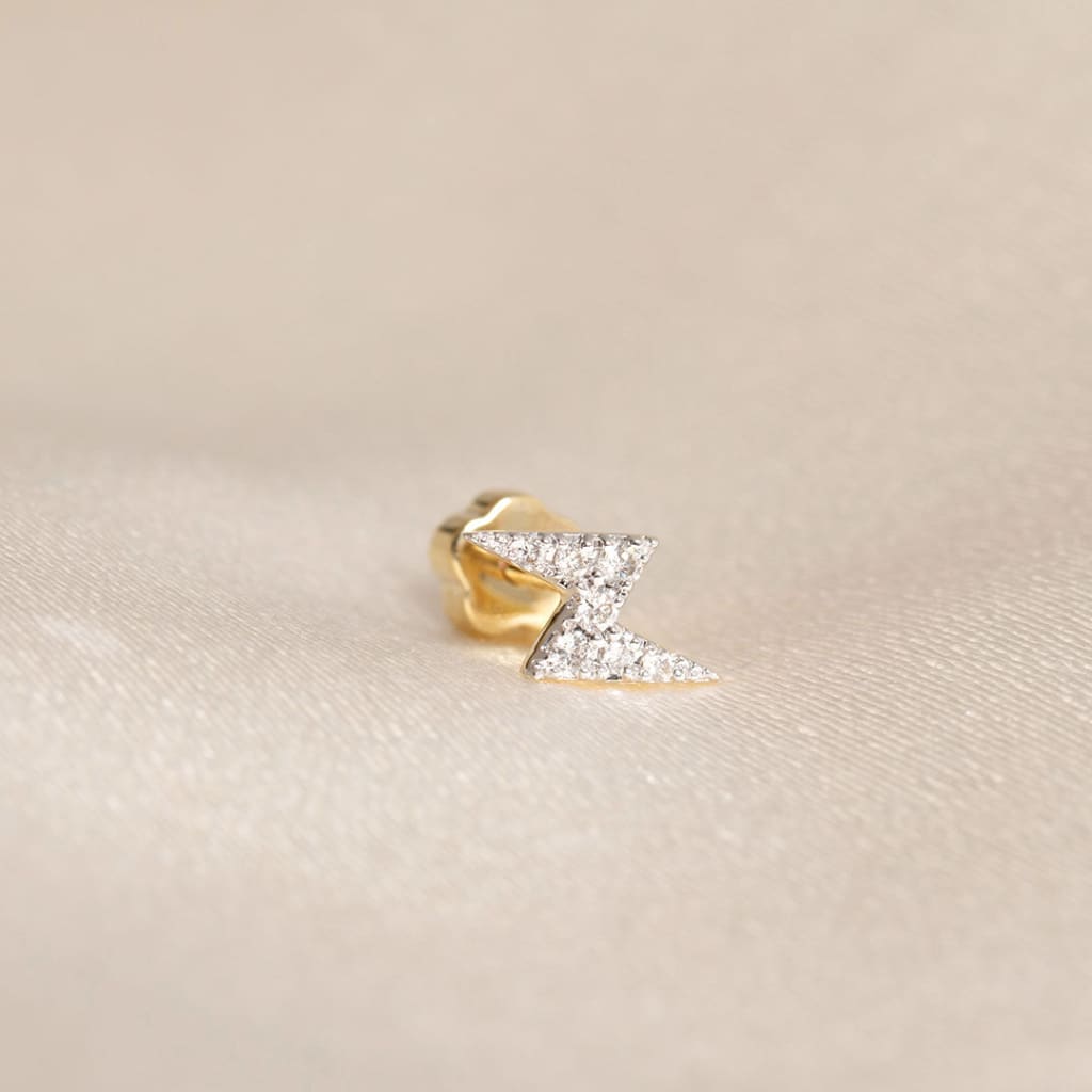 Bolt Piercing | 9ct Gold and Diamond