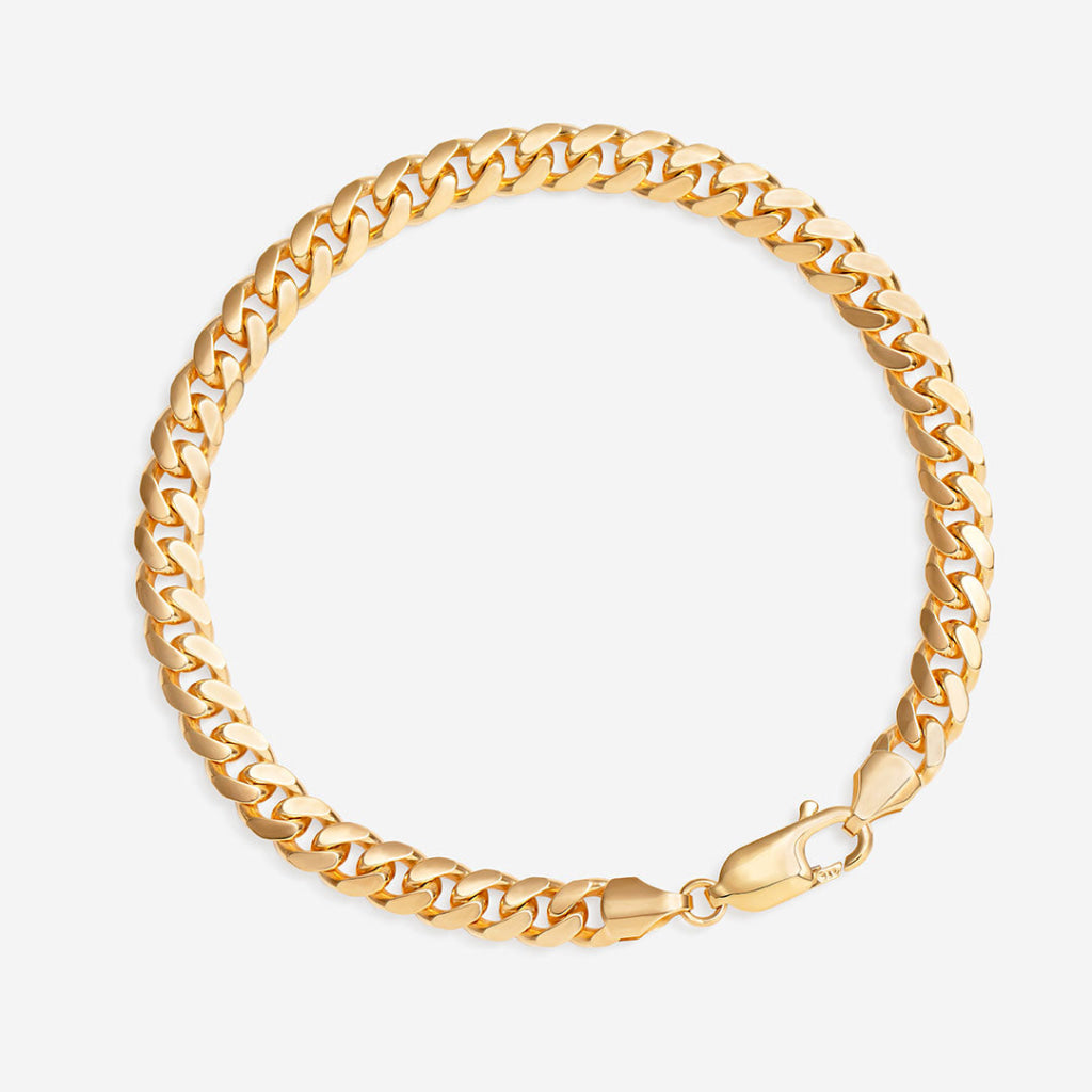 gold curb bracelet with lobster catch