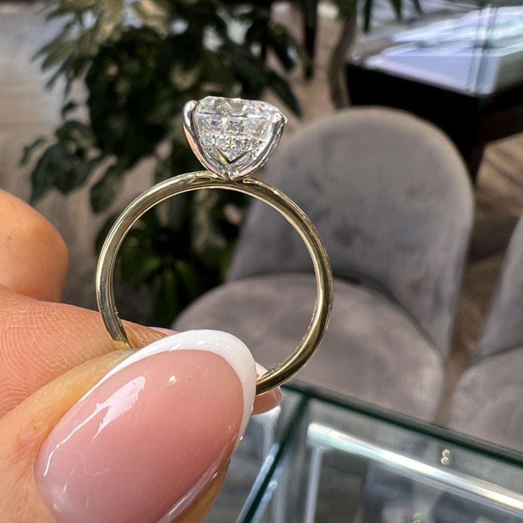 bonnie solitaire diamond engagement ring side view