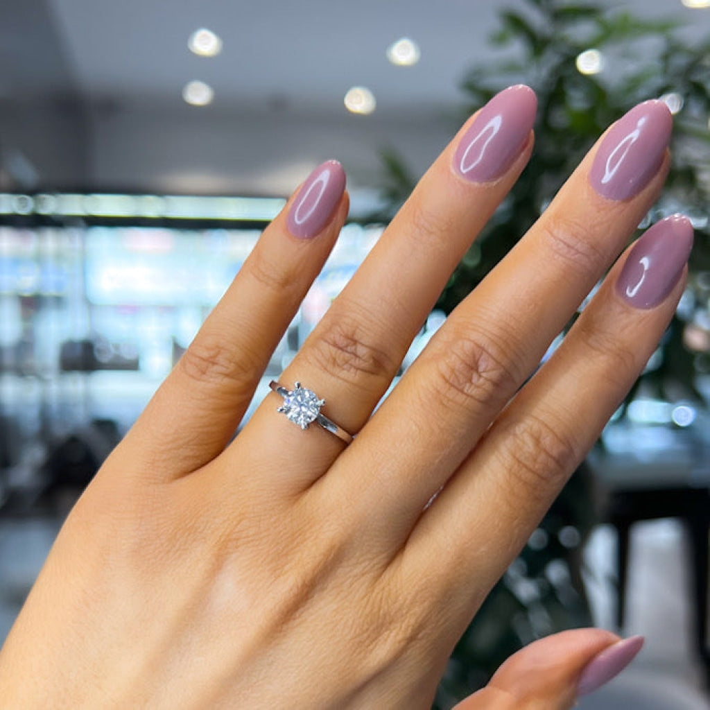 Bonnie Platinum Lab Grown Diamond Engagement Ring on woman's hand