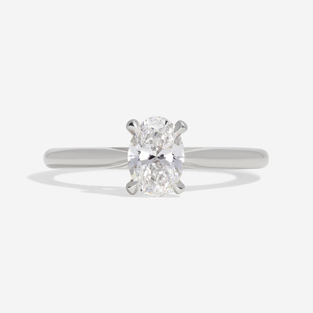 Bordeaux | Oval Solitaire Natural Diamond Set in Platinum