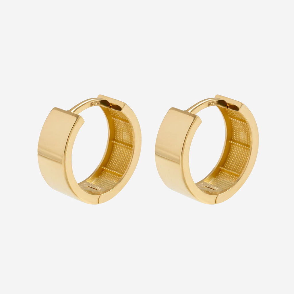 yellow gold round hoops