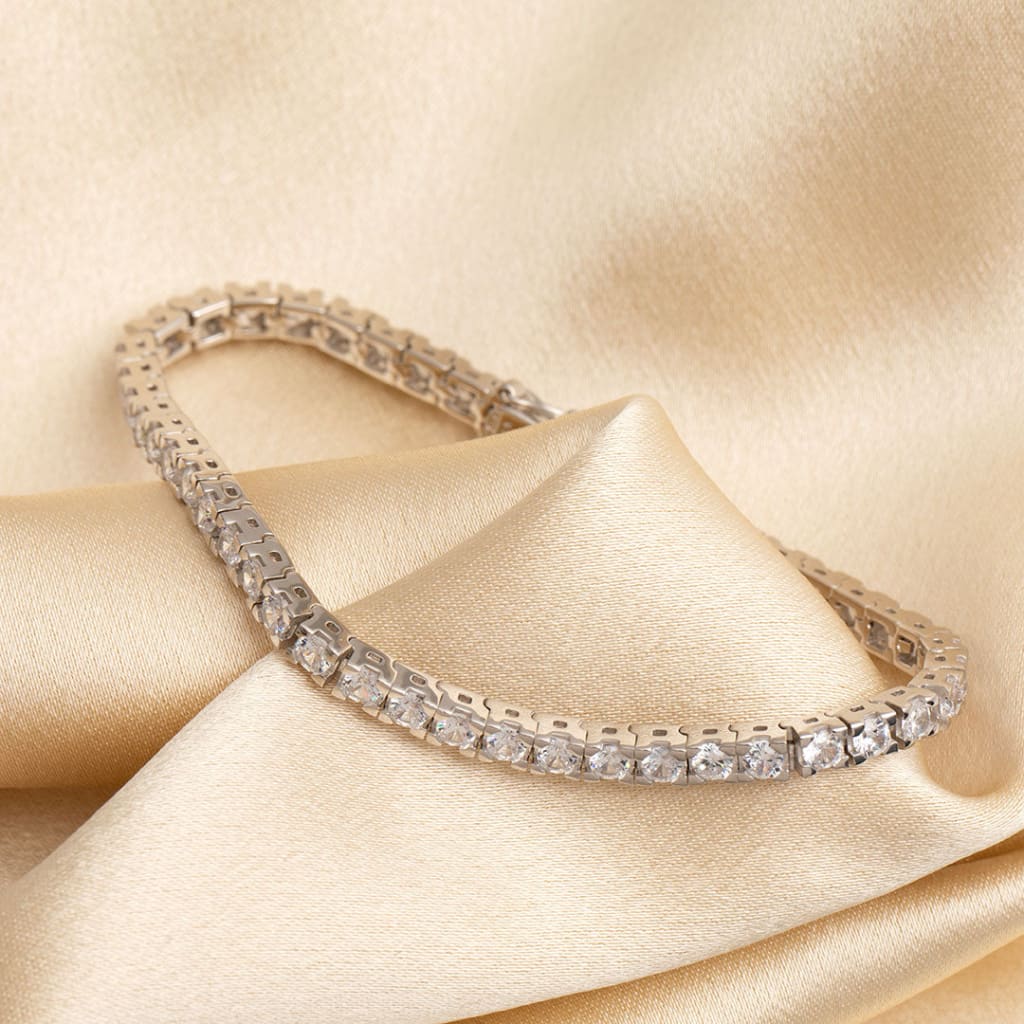 Box Tennis Bracelet | Sterling Silver