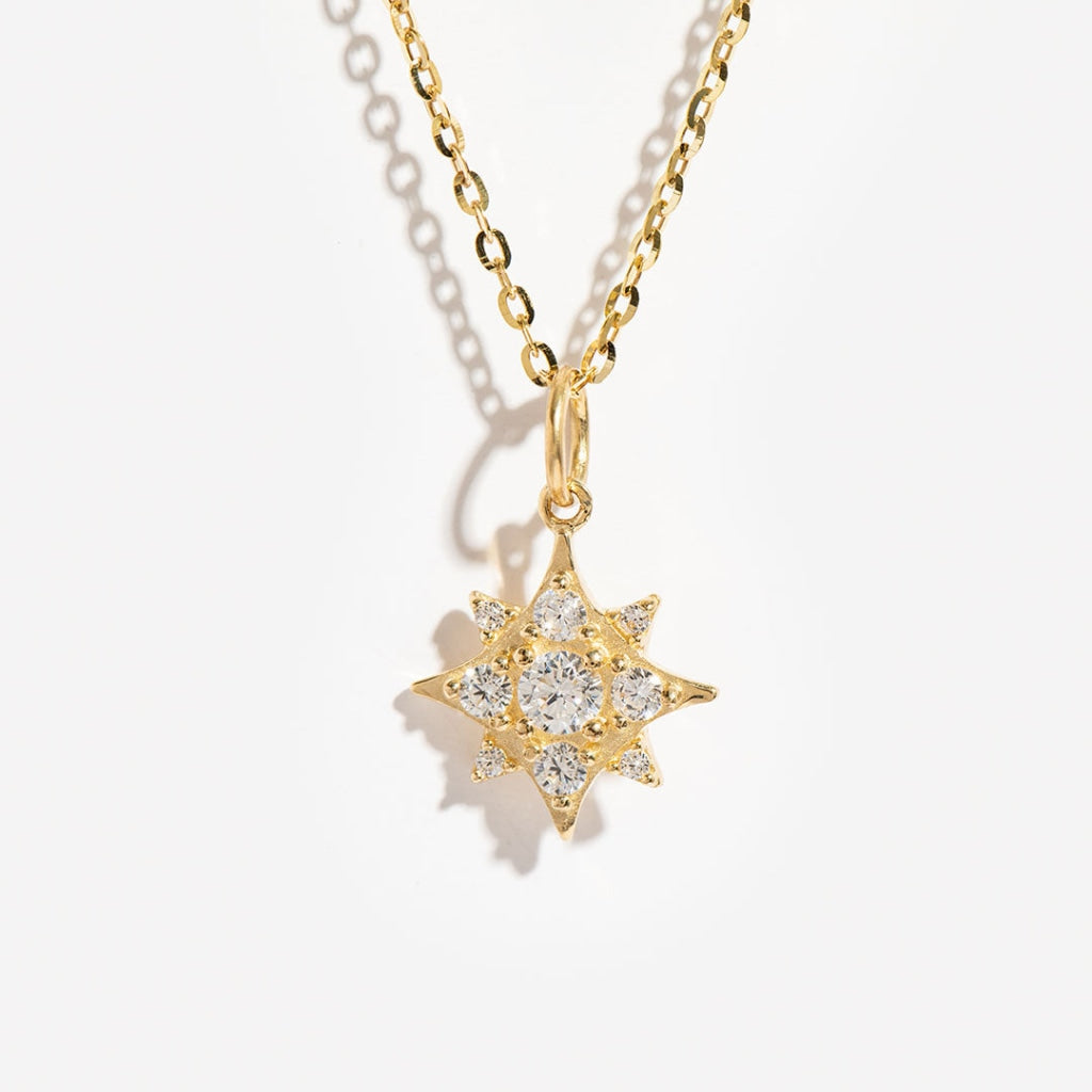The Brightest Star Necklace - 9ct Gold & Cz