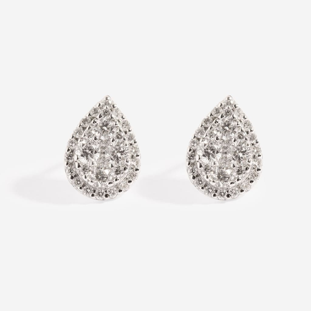 BRISTOL | Pear Diamond Earrings in 18ct White Gold