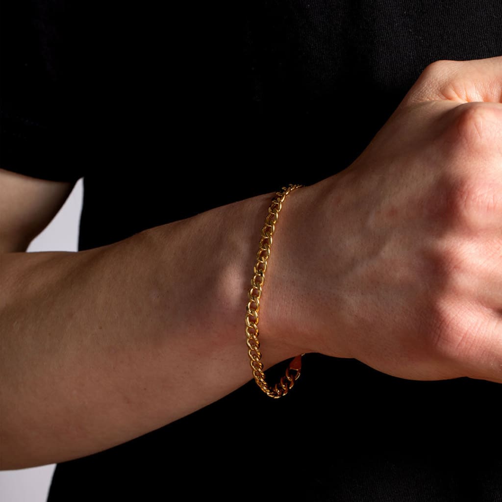 Brody | 9ct Gold Hollow Oval Curb Bracelet